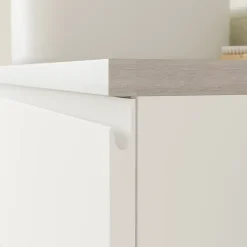 Meuble Sous-Vasque|GoodHome Meuble sous vasque 2 tiroirs avec poignées intégrées l.100 x H.60 x P.45 cm blanc mat Kentia