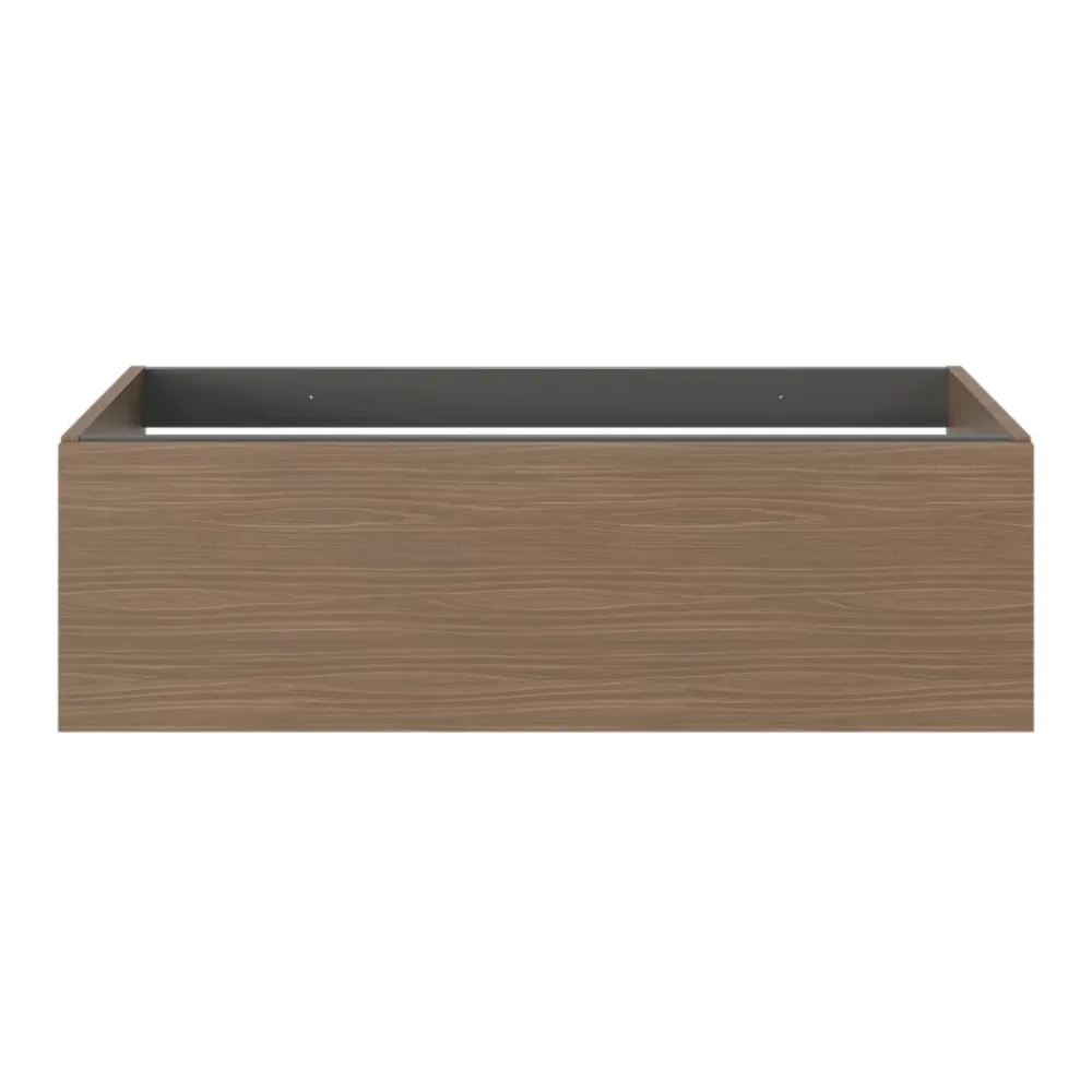 Meuble Sous-Vasque|GoodHome Meuble sous vasque 1 tiroir sans poignée l.100 x H.30 x P.45 cm effet noyer Kentia