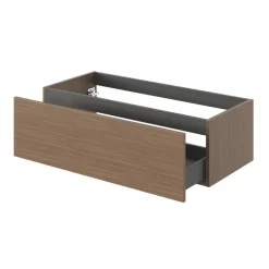 Meuble Sous-Vasque|GoodHome Meuble sous vasque 1 tiroir sans poignée l.100 x H.30 x P.45 cm effet noyer Kentia