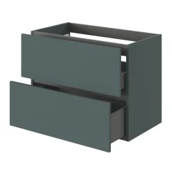 Meuble Sous-Vasque|GoodHome Meuble sous vasque 2 tiroirs sans poignées l.80 x H.60 x P.45 cm vert forêt Kentia