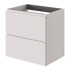 GoodHome Meuble sous vasque 2 tiroirs avec poignées intégrées l.60 x H.60 x P.45 cm beige cachemire Kentia