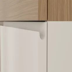 GoodHome Meuble sous vasque 2 tiroirs avec poignées intégrées l.60 x H.60 x P.45 cm beige cachemire Kentia