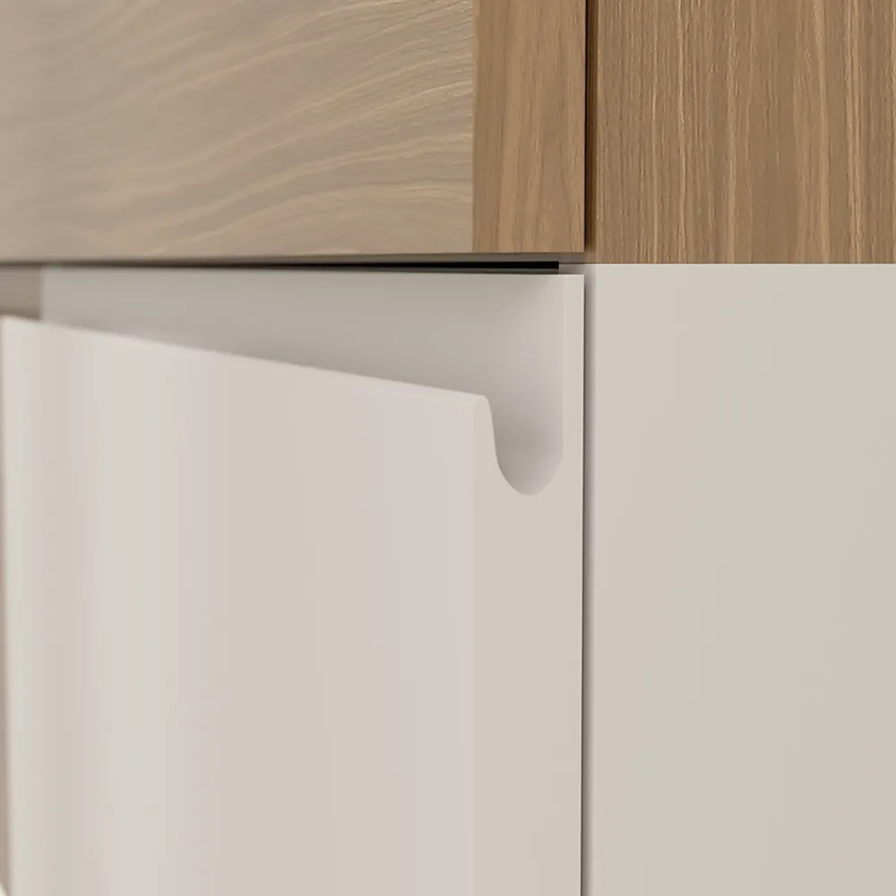 GoodHome Meuble sous vasque 2 tiroirs avec poignées intégrées l.60 x H.60 x P.45 cm beige cachemire Kentia