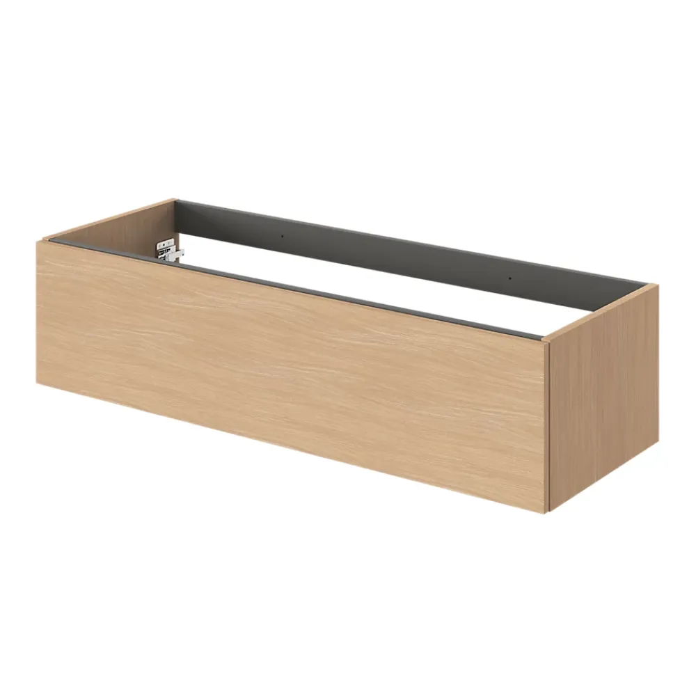 Meuble Sous-Vasque|GoodHome Meuble sous vasque 1 tiroir sans poignée l.120 x H.30 x P.45 cm effet chêne Kentia
