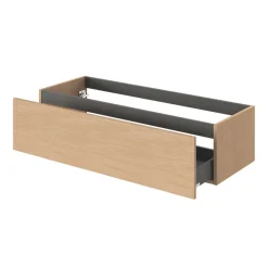 Meuble Sous-Vasque|GoodHome Meuble sous vasque 1 tiroir sans poignée l.120 x H.30 x P.45 cm effet chêne Kentia