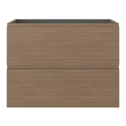 Meuble Sous-Vasque|GoodHome Meuble sous vasque 2 tiroirs avec poignées intégrées l.80 x H.60 x P.45 cm effet noyer Kentia