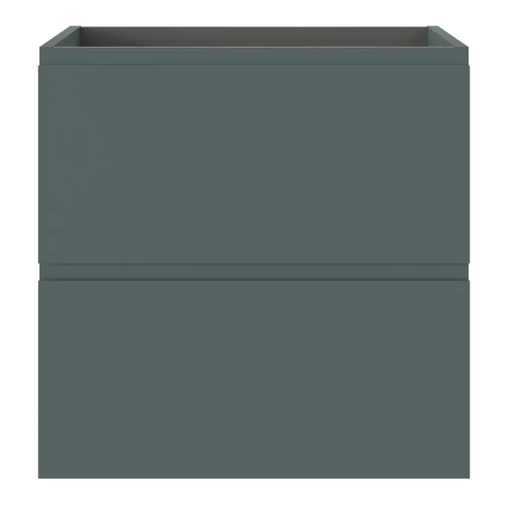 Meuble Sous-Vasque|GoodHome Meuble sous vasque 2 tiroirs avec poignées intégrées l.60 x H.60 x P.45 cm vert forêt Kentia