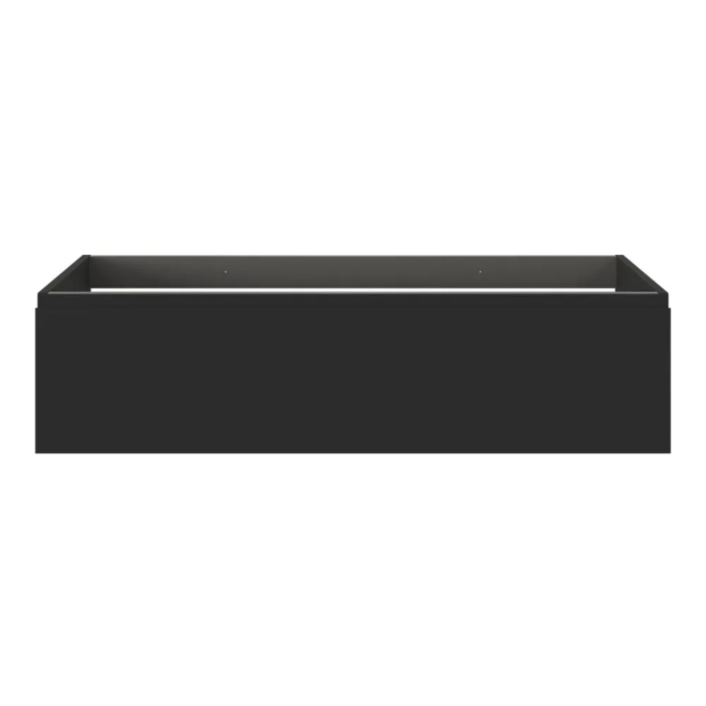 Meuble Sous-Vasque|GoodHome Meuble sous vasque 1 tiroir avec poignée intégrée l.120 x H.30 x P.45 cm noir mat Kentia