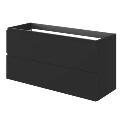 GoodHome Meuble sous vasque 2 tiroirs avec poignées intégrées l.120 x H.60 x P.45 cm noir mat Kentia