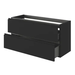 GoodHome Meuble sous vasque 2 tiroirs avec poignées intégrées l.120 x H.60 x P.45 cm noir mat Kentia