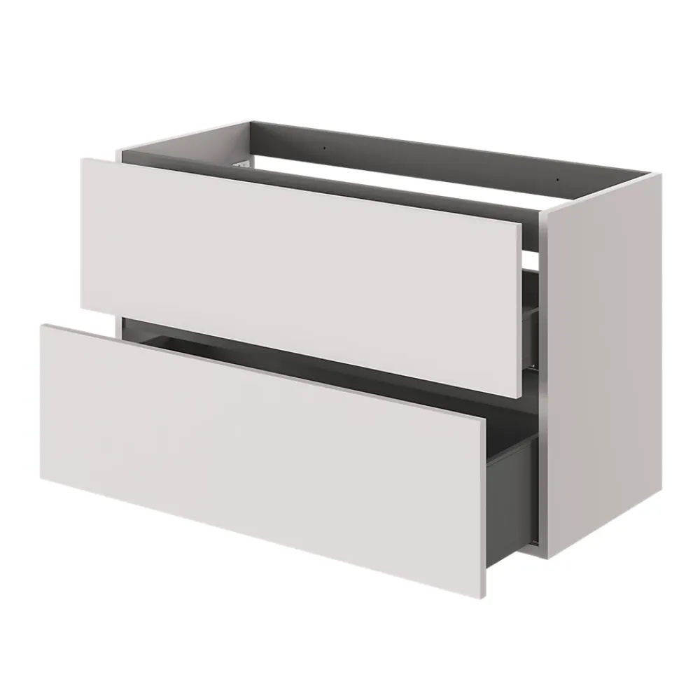 Meuble Sous-Vasque|GoodHome Meuble sous vasque 2 tiroirs sans poignées l.100 x H.60 x P.45 cm beige cachemire Kentia