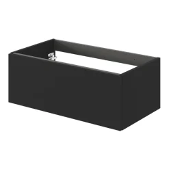 GoodHome Meuble sous vasque 1 tiroir sans poignée l.80 x H.30 x P.45 cm noir mat Kentia