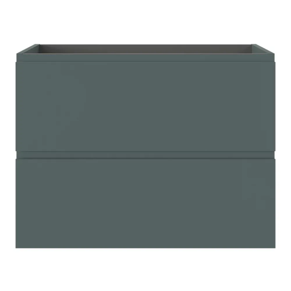 Meuble Sous-Vasque|GoodHome Meuble sous vasque 2 tiroirs avec poignées intégrées l.80 x H.60 x P.45 cm vert forêt Kentia