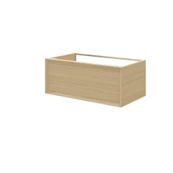 GoodHome Meuble sous vasque 1 tiroir à suspendre Avela placage chêne 80 cm