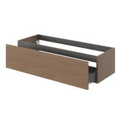 GoodHome Meuble sous vasque 1 tiroir sans poignée l.120 x H.30 x P.45 cm effet noyer Kentia