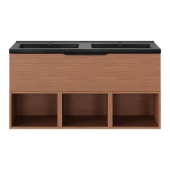 GoodHome Meuble sous vasque 1 tiroir sans poignée l.120 x H.30 x P.45 cm effet noyer Kentia