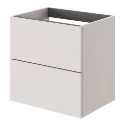GoodHome Meuble sous vasque 2 tiroirs sans poignées l.60 x H.60 x P.45 cm beige cachemire Kentia