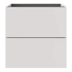 GoodHome Meuble sous vasque 2 tiroirs sans poignées l.60 x H.60 x P.45 cm beige cachemire Kentia