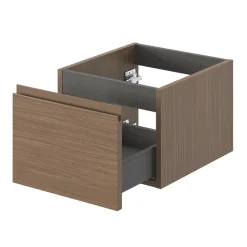 Meuble Sous-Vasque|GoodHome Meuble sous vasque 1 tiroir avec poignée intégrée l.40 x H.30 x P.45 cm effet noyer Kentia