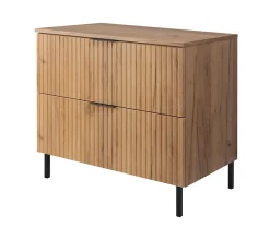 Meuble Vasque|Furnidea Meuble sous vasque avec plan sur pieds FLOW chêne craft 80 cm