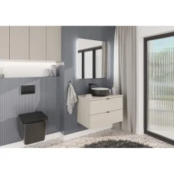 Meuble Sous-Vasque|Meublorama Meuble sous vasque BELLA 80 cm Coloris marron congo Finition mate et design suspendu