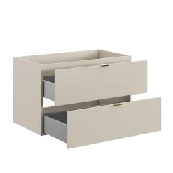 Meuble Sous-Vasque|Meublorama Meuble sous vasque BELLA 80 cm Coloris marron congo Finition mate et design suspendu
