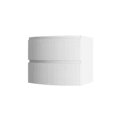 Meuble Sous-Vasque| Meuble sous vasque blanc mat strié l.69 x H.55 x P.52 cm, Vague