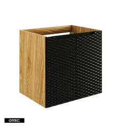 Meuble Sous Lavabo|Otitec Meuble sous vasque de 90 cm - avec plan - 3 portes - SEA BLACK