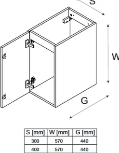 Meuble Sous Lavabo|Otitec Meuble sous vasque de 70 cm - avec plan - 2 portes - SETTA