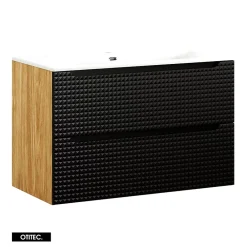 Meuble Sous Lavabo|Otitec Meuble sous vasque de 90 cm - avec vasque à encastrer - 2 tiroirs - SETTA