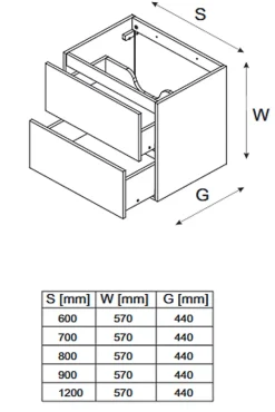 Meuble Sous Lavabo|Otitec Meuble sous vasque de 120 cm - avec plan - avec 2 vasques à poser - 2 tiroirs - SEA BEIGE