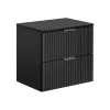 Meuble Sous Lavabo|Otitec Meuble sous vasque de 60 cm - avec plan - LIVA BLACK