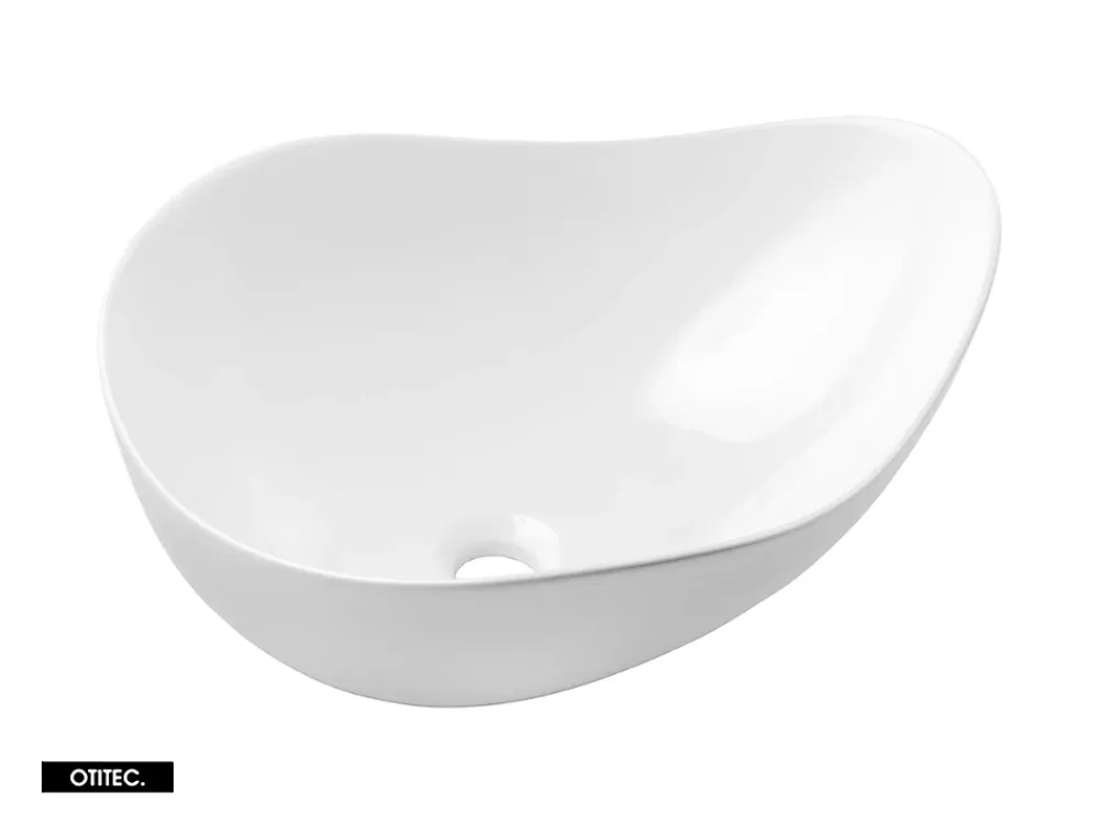 Otitec Meuble sous vasque de 70 cm - avec plan - avec vasque à poser - 2 tiroirs - SEA BLACK