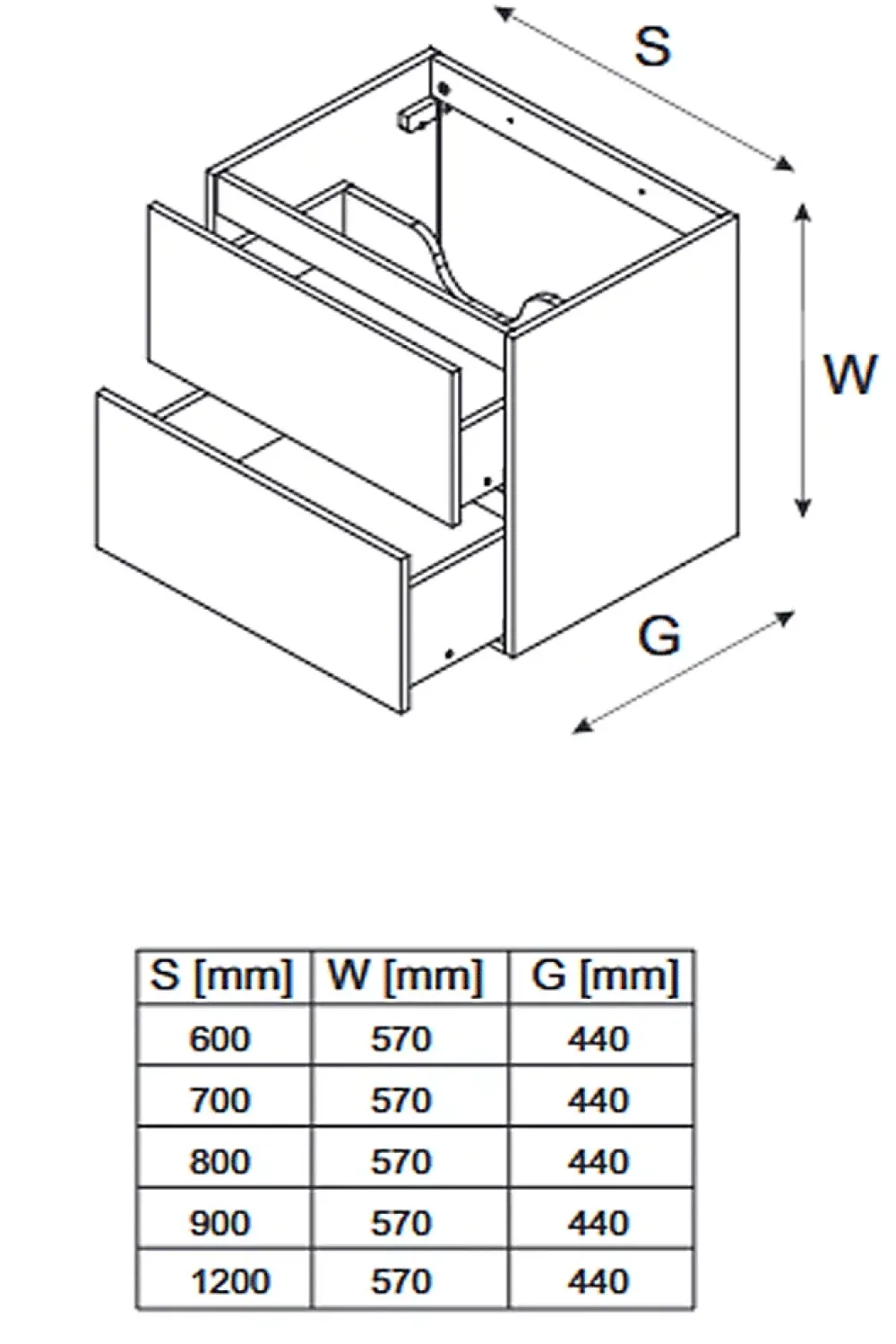 Otitec Meuble sous vasque de 70 cm - avec plan - avec vasque à poser - 2 tiroirs - SEA BLACK