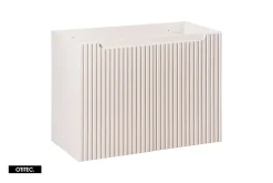 Meuble Sous Lavabo|Otitec Meuble sous vasque de 80 cm - avec vasque à encastrer - Cachemire Mat - 2 portes - VOLTA CASHMERE