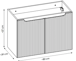 Meuble Sous Lavabo|Otitec Meuble sous vasque de 80 cm - avec vasque à encastrer - Cachemire Mat - 2 portes - VOLTA CASHMERE