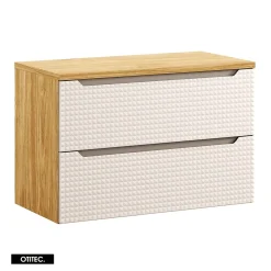 Otitec Meuble sous vasque de 90 cm - avec plan - 2 tiroirs - SETTA