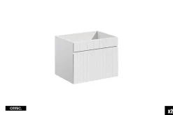 Meuble Sous Lavabo|Otitec Meuble sous vasque de 120 cm - avec 2 vasques à poser - avec plan - 2 tiroirs - MINO