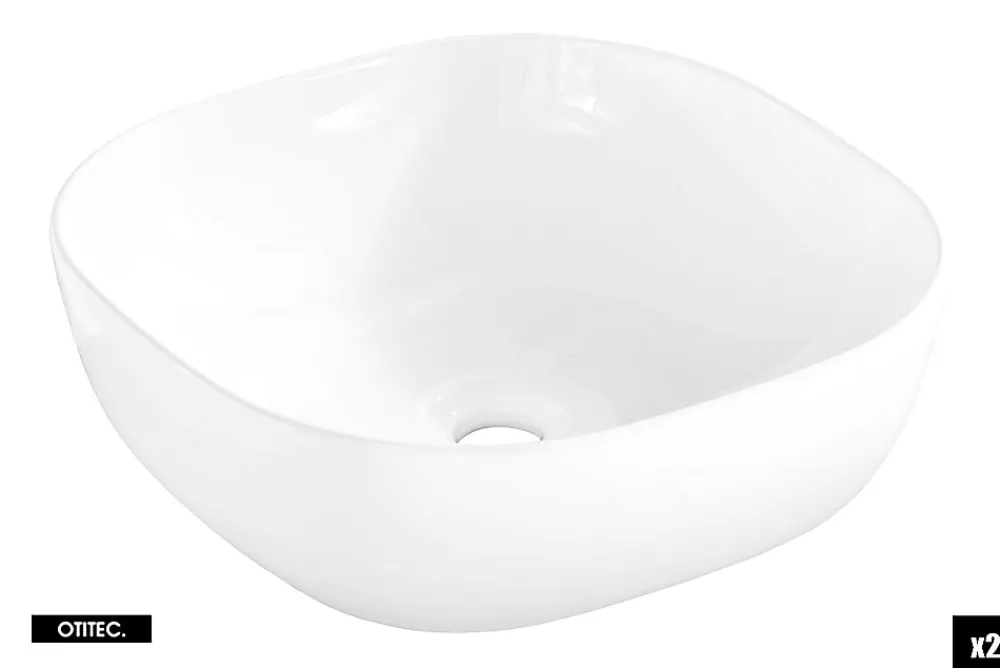 Meuble Sous Lavabo|Otitec Meuble sous vasque de 120 cm - avec 2 vasques à poser - avec plan - 2 tiroirs - MINO