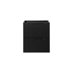 Meublorama Meuble sous vasque de salle de bain VANO 2 tiroirs Noir mat L50 x P39 x H57 cm Meuble suspendu