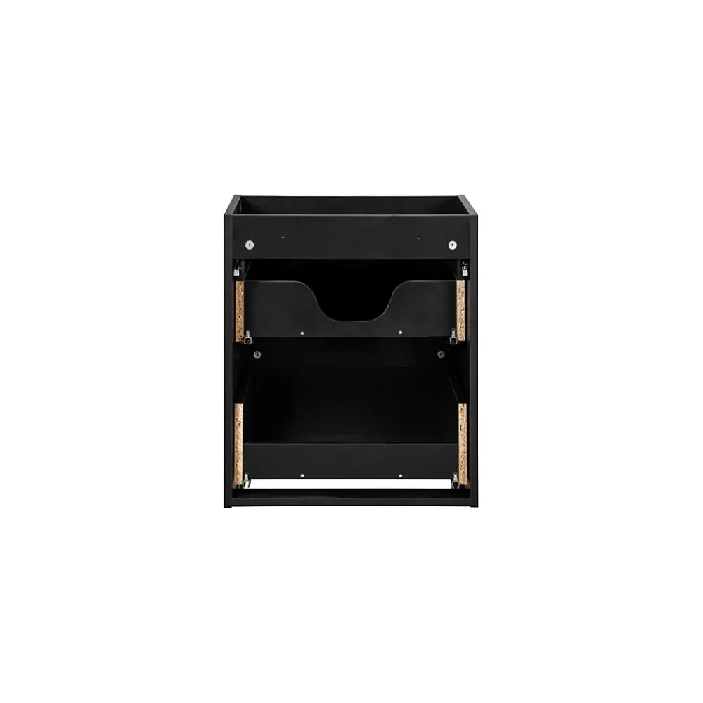 Meublorama Meuble sous vasque de salle de bain VANO 2 tiroirs Noir mat L50 x P39 x H57 cm Meuble suspendu