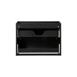 Meublorama Meuble sous vasque de salle de bain VANO 2 tiroirs Noir mat L80 x P39 x H57 cm Meuble suspendu