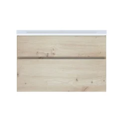 Meuble Buanderie|Meuble Sous-Vasque| Meuble sous vasque effet chêne artisan l.90 x H.57 x P.50 cm 2 tiroirs, Calao