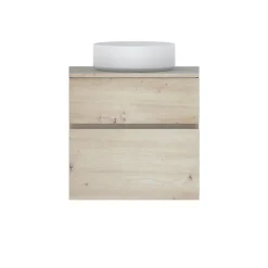 Meuble Buanderie|Meuble Sous-Vasque| Meuble sous vasque effet chêne artisan l.60 cm 2 tiroirs, Calao