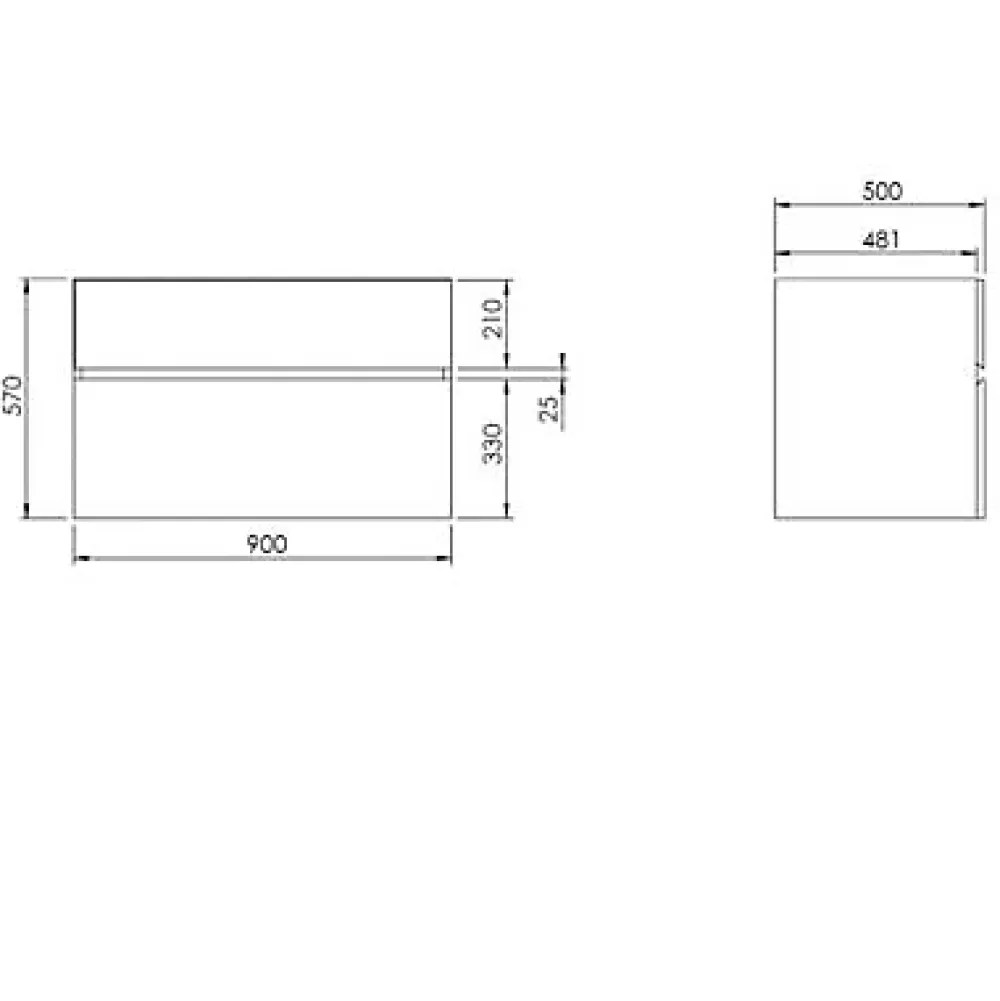 Cooke & Lewis Meuble sous vasque effet chêne l.90 x H.57 x P.50 cm 2 tiroirs, Calao