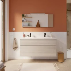 Cooke & Lewis Meuble sous vasque effet chêne l.120 cm 2 tiroirs, Calao
