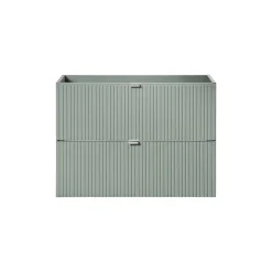 Meublorama Meuble sous vasque ELVINA 80 cm 2 tiroirs Vert sauge pastel Meuble suspendu