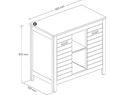 Vente-unique Meuble sous vasque en bois d'acacia - 90 cm - PULUKAN