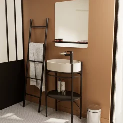 Meuble Buanderie|Homesight Meuble sous vasque en métal l.55 x H.89,5 x P.37,5 cm, Pao