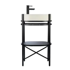 Meuble Buanderie|Homesight Meuble sous vasque en métal l.55 x H.89,5 x P.37,5 cm, Pao